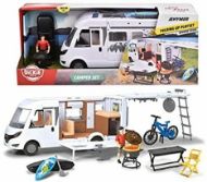 Immagine di DICKIE CAMPER Dickie Toys - Playlife Camper Set, Hymer B-Class Motorhome, con pannello, porta laterale, gavone e tetto apribili, Incluso personaggio, E-Bike, BBQ con luci, paddling, tavolo con sedia