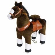 Immagine di PONY  CYCLE PonyCycle, cavallo da equitazione ufficiale, giocattolo senza batteria e senza elettricità, pony meccanico color cioccolato con zoccolo bianco, peluche Pony Giddy Up, animale da passeggio