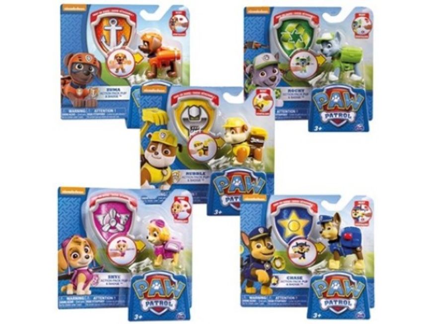 Immagine di PAW PATROL MARSHALL personaggio Action Pack Chase con 2 uniformi indossabili