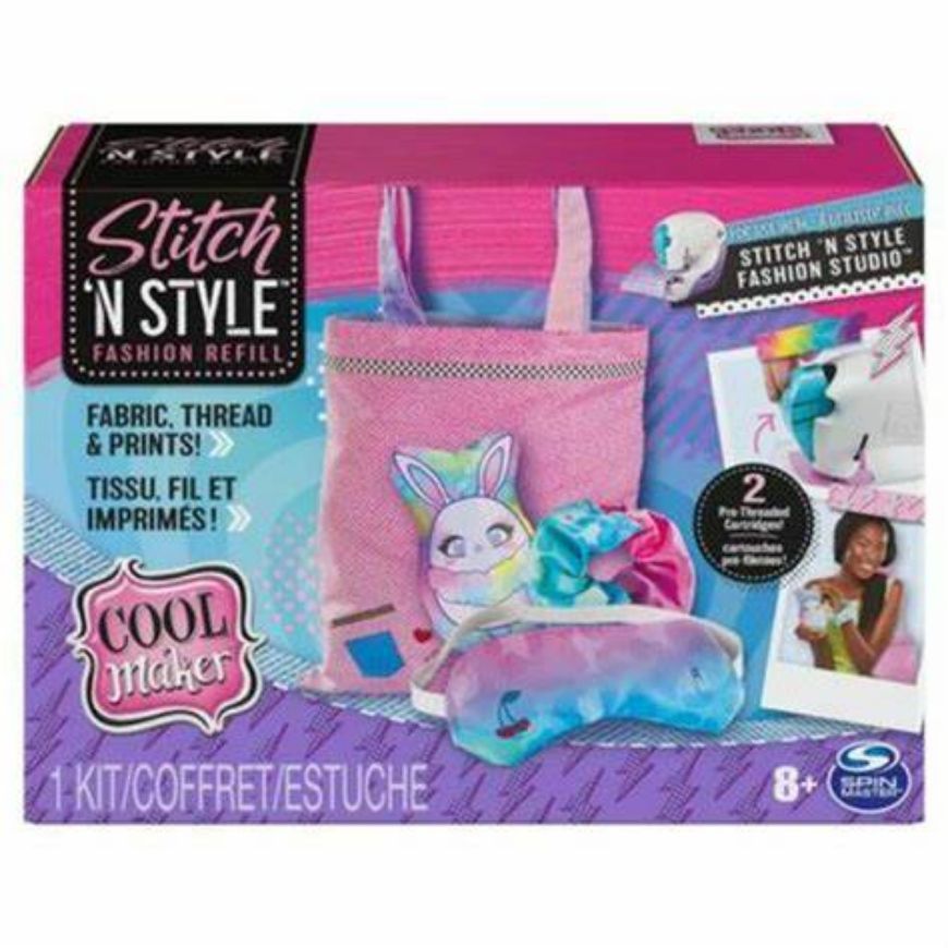 Immagine di STICH STYLE FASCHION Cool Maker Stitch 'N Style Fashion Studio | Kit di Ricarica per Macchina da Cucire per Bambini e Bambine | 2 cartucce con Filo Pre-Inserito, Tessuto e Stampe ad Acqua