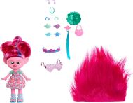 Immagine di TROLLS Mattel Trolls 3 - Tutti Insieme - Regina Poppy Magiche Acconciature, bambola con capelli di peluche trasformabili, abiti e 15+ accessori, look ispirato al film,