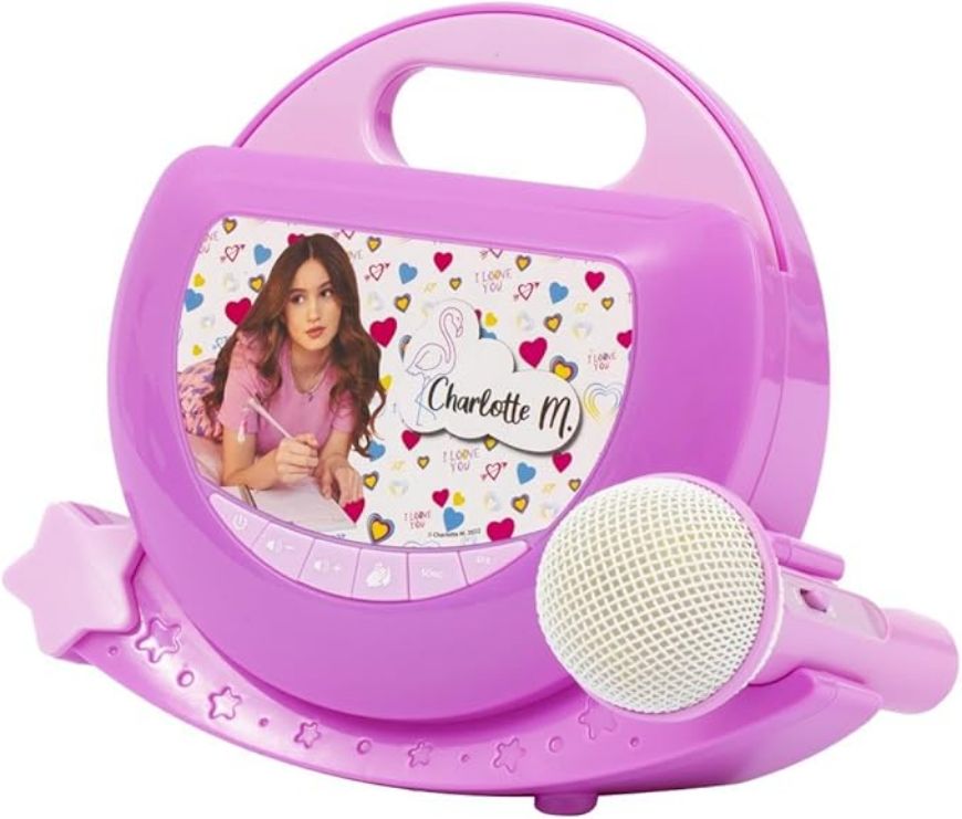 Immagine di CHARLOTTE CANTA TU, il karaoke portatile che ti permette di cantare con Charlotte, con luci led, Multicolore